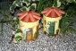 Vaso portatutto in terracotta con decoupage